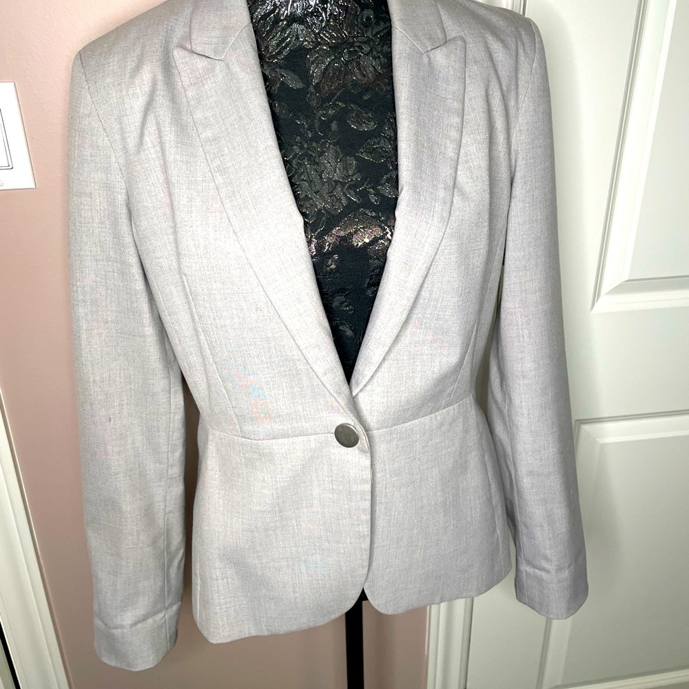 Office wear: Grey, slim fitting blazer, size 12 - Picture 1 of 5